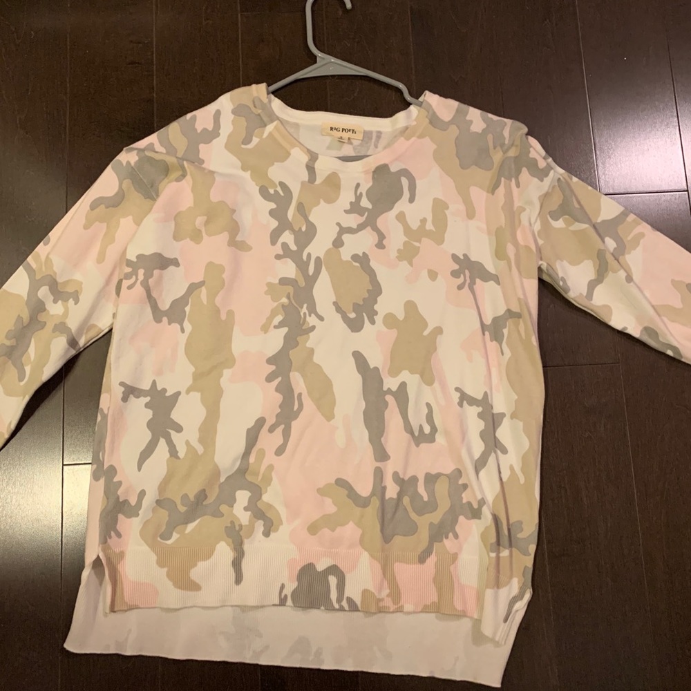 camo crew neck sweater
